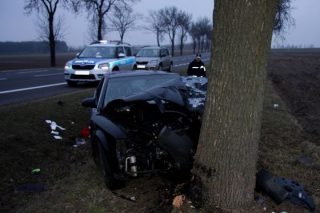 Nocny wypadek na „siódemce” koło Kosin