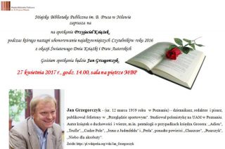 Biblioteka zaprasza. Spotkanie z okazji Światowego Dnia Książki i Praw Autorskich 27. 04