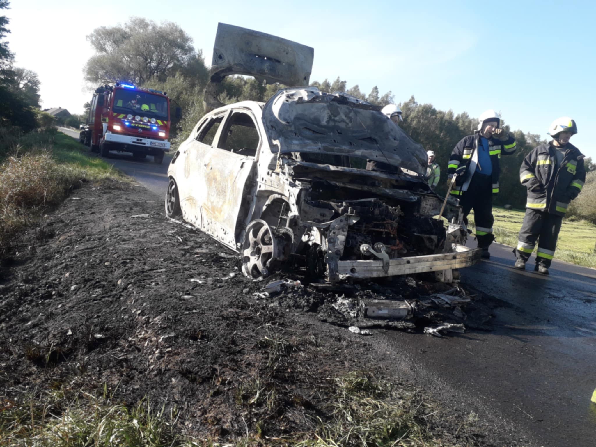 W Kowalewku spłonęło auto