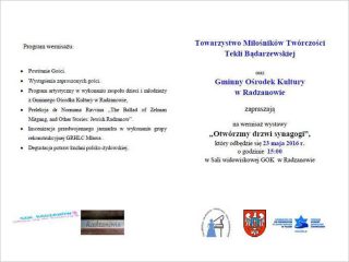 Radzanów. Zaproszenie na wernisaż „Otwórzmy drzwi synagogi”