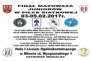 Finał Mazowsza w piłce siatkowej juniorów w hali I LO