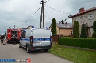 Mława. Pożar domu jednorodzinnego na ulicy Wiśniowej