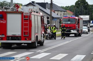 Wypadek motocyklistki w Szydłowie