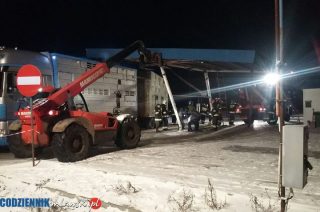 O krok od nieszczęścia na stacji benzynowej w Grudusku