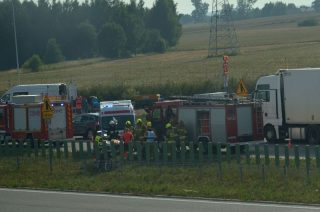 Wypadek na S7 koło Mławy. Poszkodowany motocyklista [FOTO]