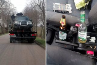Gmina Szydłowo. Po pijaku uderzył w ogrodzenie – pod ręką miał otwarte butelki wódki i piwa