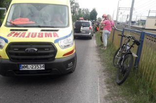 Na Piłsudskiego rowerzysta zderzył się i Peugeotem [FOTO]