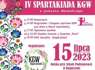 Zaproszenie na IV Spartakiadę KGW do Bogurzyna