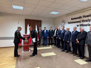 St. bryg. Jarosław Andruszkiewicz  uroczyście powołany na stanowisko komendanta powiatowego PSP w Mławie