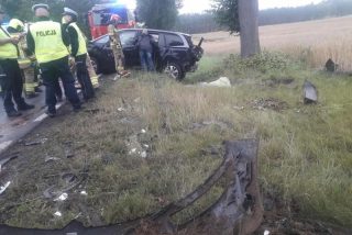 Nosarzewo Borowe. Citroen w rowie, jedna osoba w szpitalu