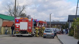 Pożar budynku na ul. Moniuszki w Mławie