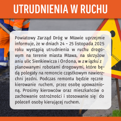 Utrudnienia w ruchu