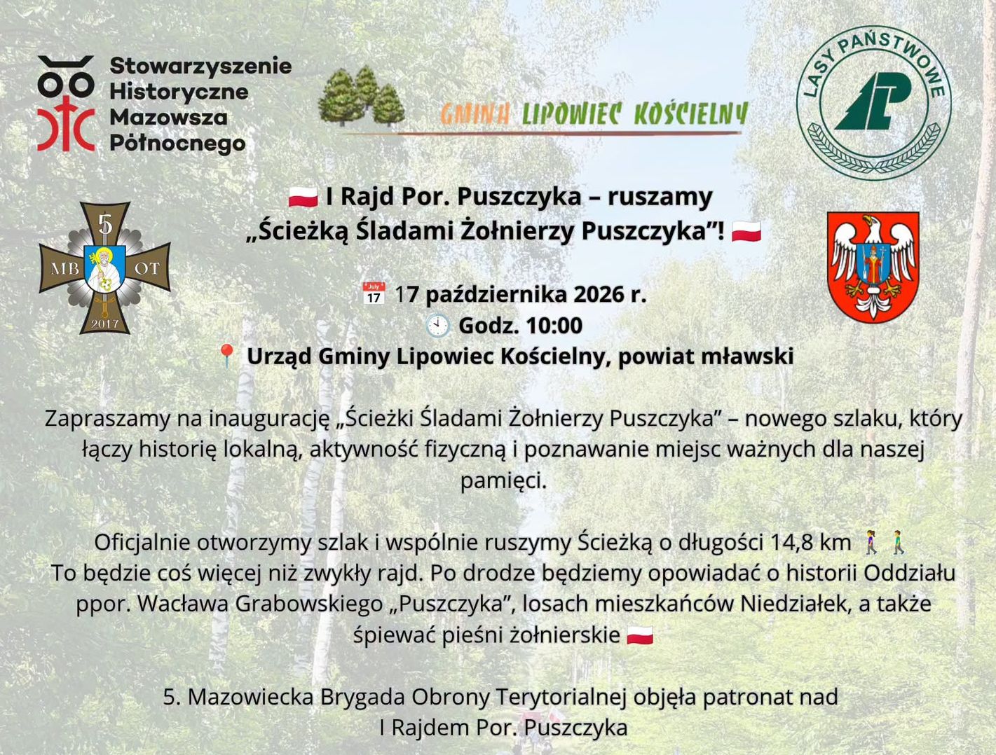 I Rajd Por. Puszczyka i inauguracja nowej ścieżki historycznej